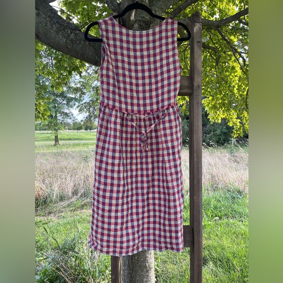 Pyne and Smith Tilling Check Sleeveless Linen Dress - Picture 2 of 3